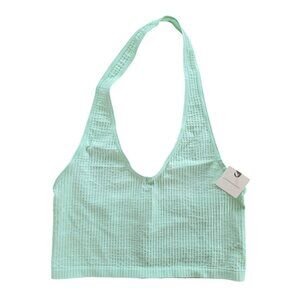 Anthropologie Ribbed Halter Top Womens Size XXS/XS Mint Green NWT